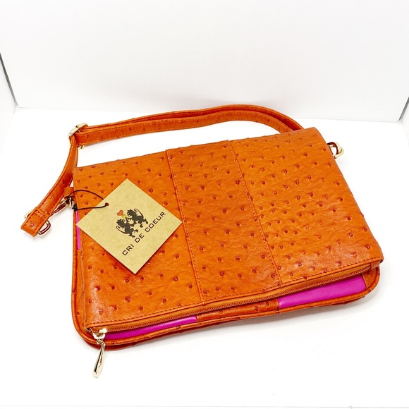 Cri de Coeur Vegan Ostrich Crossbody Bag - Picture 9 of 14